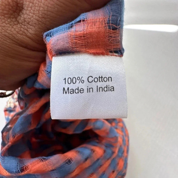 Antropologie DUET Blue and Orange Beach Coverup 100%Cotton - Picture 4 of 6